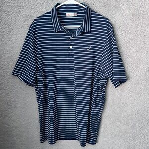 KJUS Shirt Mens 54 XL Blue White Striped Comfort‎ Soren Short Sleeve Polo Golf